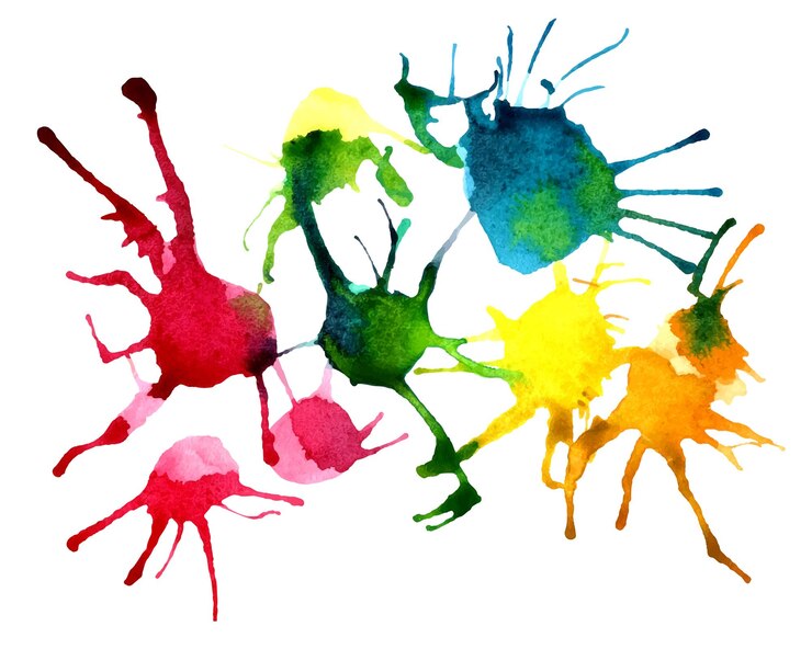 Vector abstract watercolor multicolored splashes of brush