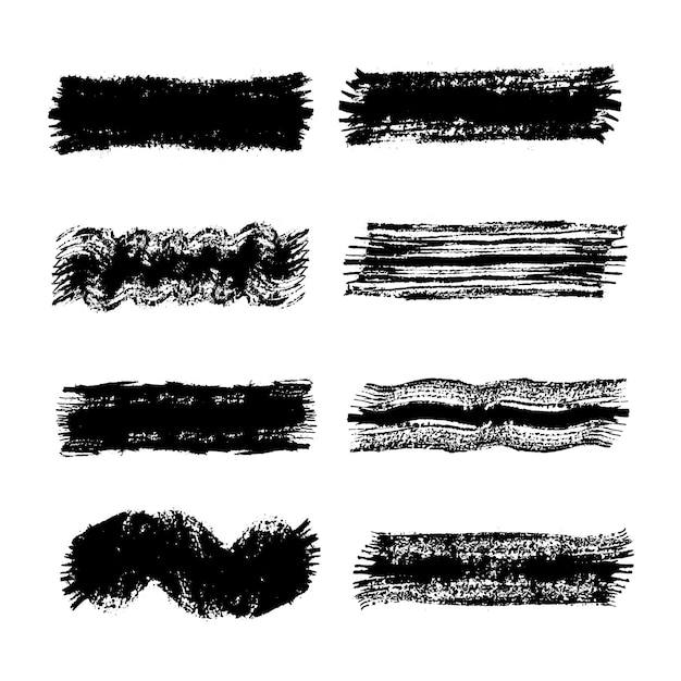 Vector abstract watercolor paint brush set