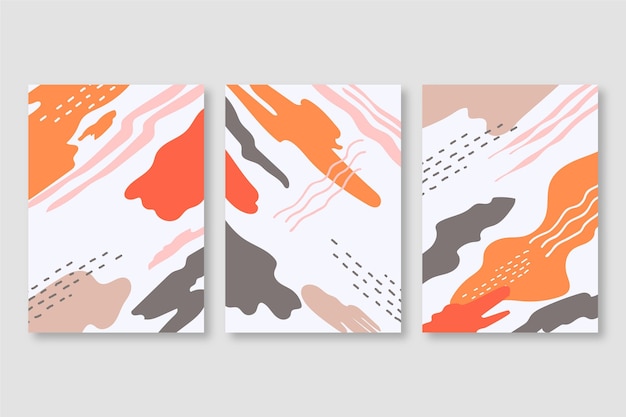 Vector abstract watercolor shapes covers set