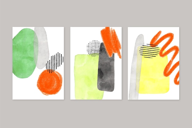 Abstract watercolor shapes covers