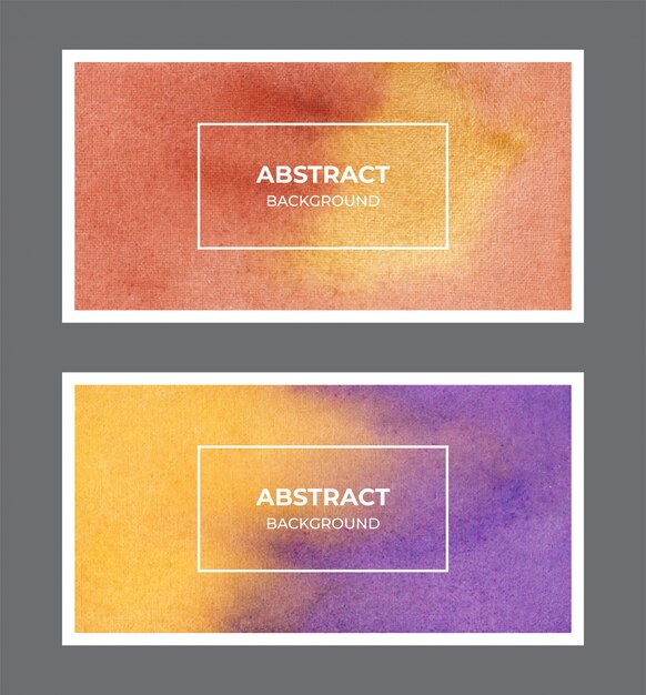 Vector abstract watercolor web banner background collection