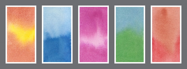 Abstract watercolor web banner background set