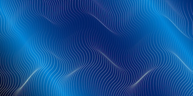 Abstract Wave Background Design. Abstract wave moving dots flow particles.