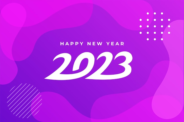 Vector abstract wave background of happy new year 2023 greeting banner logo illustration