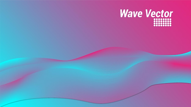 Vector abstract wave background lines dynamic flowing colorful light isolated on background