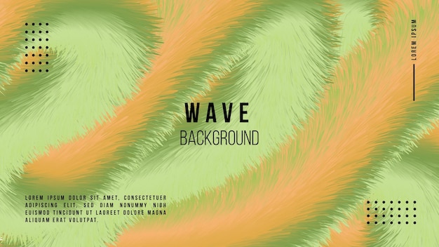 Abstract wave background with 3D shapes