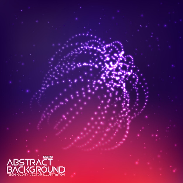 Abstract wave background with connecting dots and lines. Abstract Flow. Connection structure. Computer HUD. Layout background. Flow. Wave.