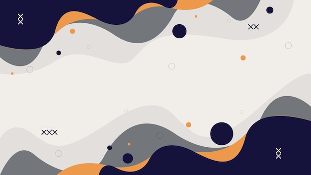 Vector abstract wave background with dark blue orange gray and white color great for banner poster cover web brochure presentation etc