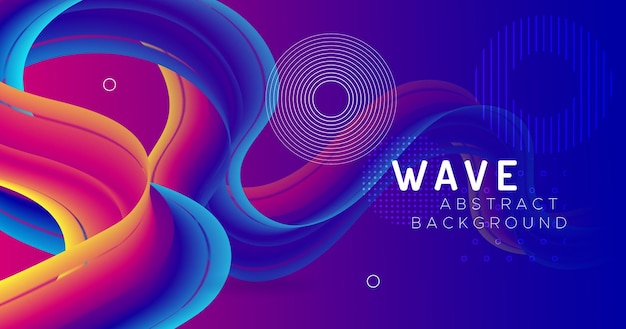 Abstract wave background with movement effect