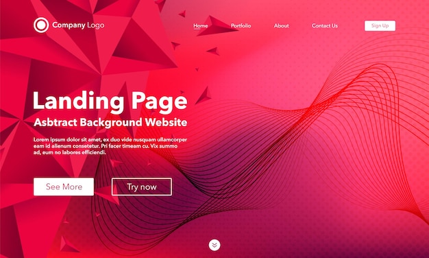 Abstract wave background with triangles. Template for websites Landing Page.