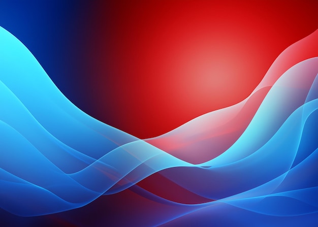 Abstract Wave Backgrounds in blauw en rood voor behang