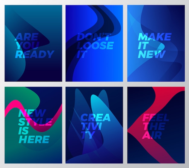 Abstract wave backgrounds templates set