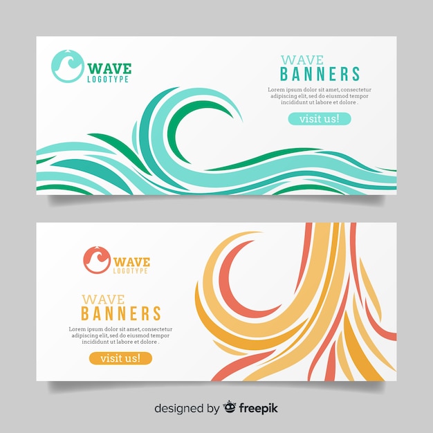 Abstract wave banners