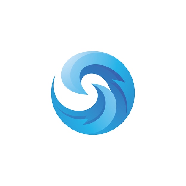 Abstract wave curl swirl logo isolato su bianco