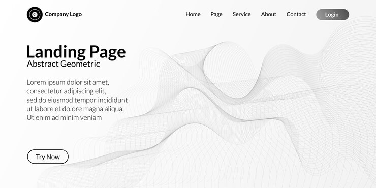 Vector abstract wave curve background in white and gray gradient