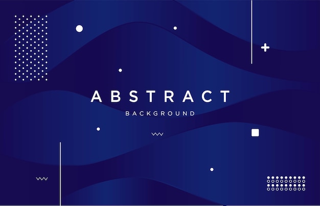 Vector abstract wave dark blue gradient background