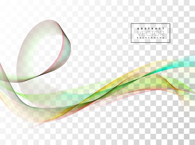 Vector abstract wave design on transparent background