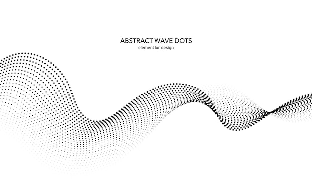 Abstract wave dotted element for design Stylized line with dot on art background Waves range