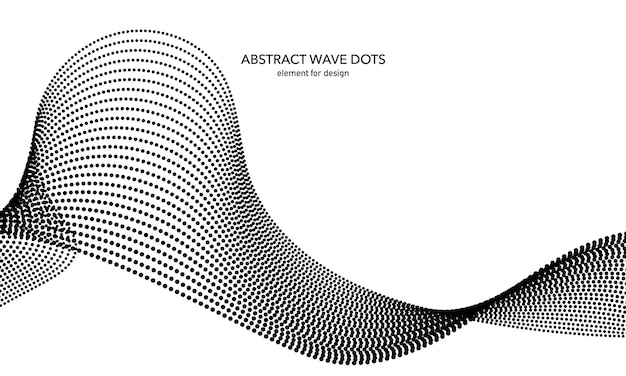 벡터 추상 파 점선 요소 아트 배경에 점이 있는 스타일화된 선 곡선 부드러운 물결 모양의 문자열