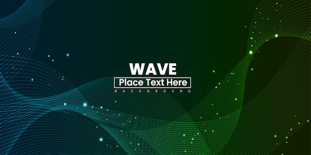 Abstract Wave Effect Blue Green Background Multipurpose Design Banner