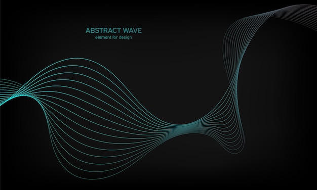 Vettore elemento onda astratta per la progettazione su sfondo nero equalizzatore di traccia di frequenza digitale