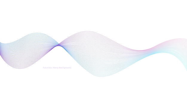 Abstract wave element for design in blue and pink gradient color Vector illustration