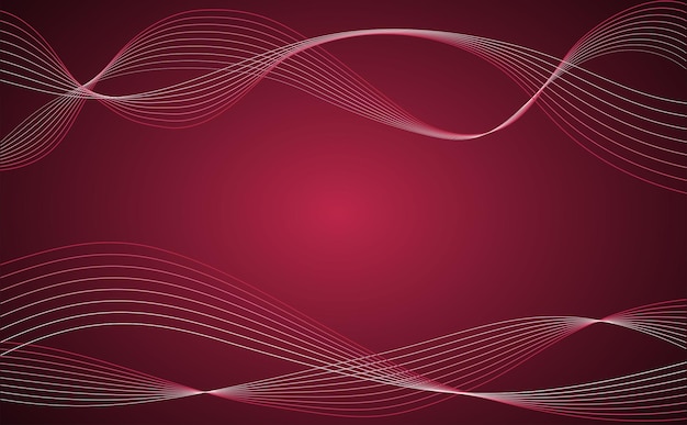 Abstract wave element for design Digital frequency track equalizer Curved wavy line smooth stripe Viva Magenta color trendy 2023 Rich pink color raspberry color Viva Magenta color background