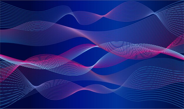 Abstract wave element for design Digital frequency track equalizer Stylized line art background Colorful shiny wave with lines created using blend tool Curved wavy line smooth stripeVector