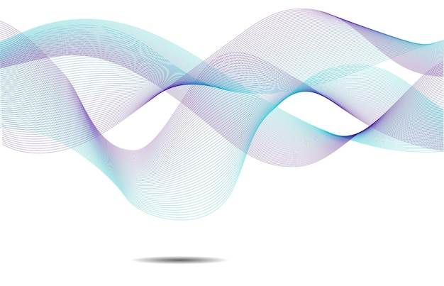 Abstract wave element for design Digital frequency track equalizer Stylized line art background Colorful shiny wave with lines created using blend tool Curved wavy line smooth stripeVectorWhite