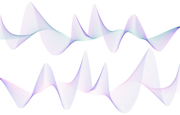 Abstract wave element for design digital frequency track equalizer stylized line art background colorful shiny wave with lines created using blend tool curved wavy line smooth stripevectorwhite