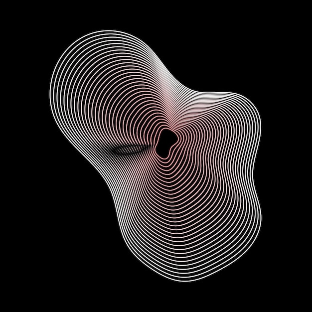 Абстрактный волновой элемент для дизайна Цифровой частотный эквалайзер Стилизованный фон линии искусства