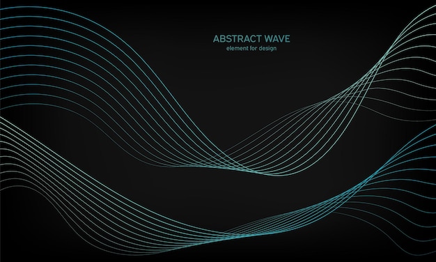 ベクトル 黒の背景にデザインの抽象的な波要素 カラフルなグラデーション デジタル トラック イコライザー