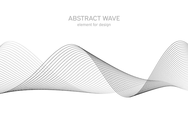 Abstract wave element   Line art background