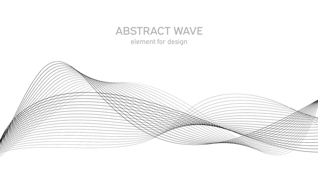 Vector abstract wave element   line art background