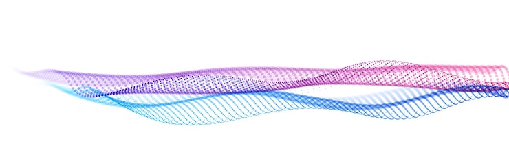 Vector abstract wave flow of runny dotted particles vector abstract background, technology and science big data flow, nanotechnology, 3d airy light mixed dots array motion.