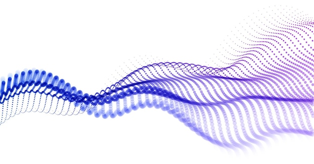 Vettore flusso d'onda astratto di particelle punteggiate che cola vettore sfondo astratto, flusso di grandi dati di tecnologia e scienza, nanotecnologia, progettazione tecnologica delle informazioni di connessione.