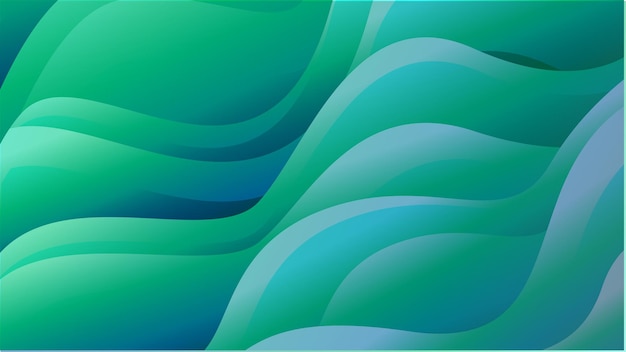 abstract wave green background for banner web poster design