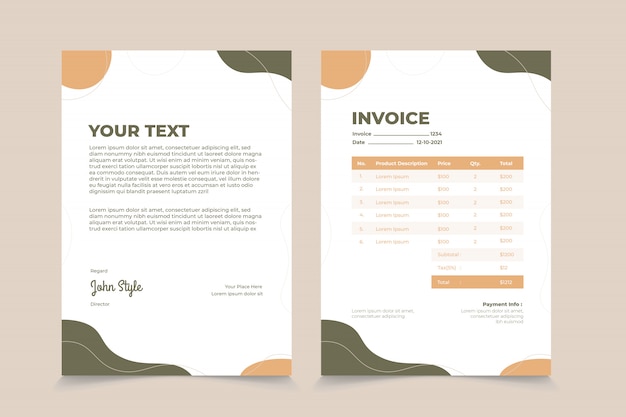 Vector abstract wave invoice template design