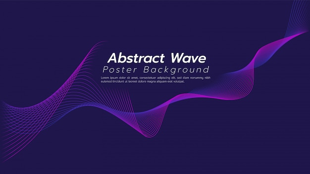 Abstract Wave line Background dark purple tone. 