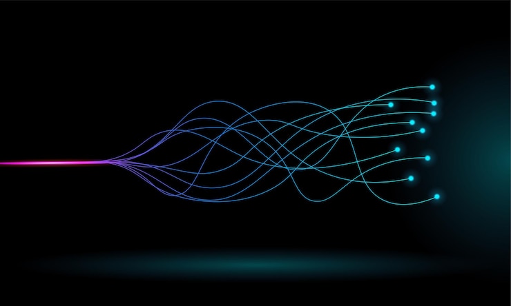 Vector abstract wave line background, with beautiful light effect