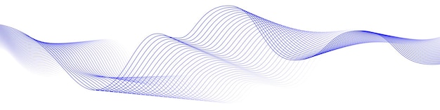 抽象的な波線白い背景の上の多くの線の動的波ベクトル図