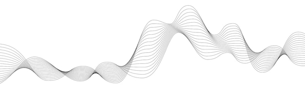 Абстрактная линия волны динамическая волна многих линий на белом фоне векторная иллюстрация