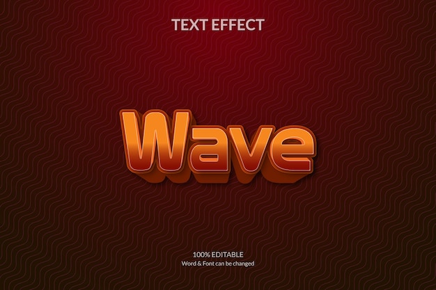 Vector abstract wave line editable 3d text effect