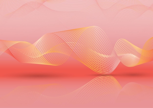 Abstract Wave lines flow the background on a color gradient vector illustration