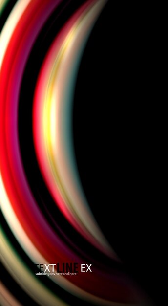 Vector abstract wave lines fluid rainbow style color stripes on black background artistic illustration for presentation app wallpaper banner or poster