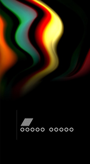 Abstract wave lines fluid rainbow style color stripes on black background Vector artistic illustration for presentation app wallpaper banner or poster