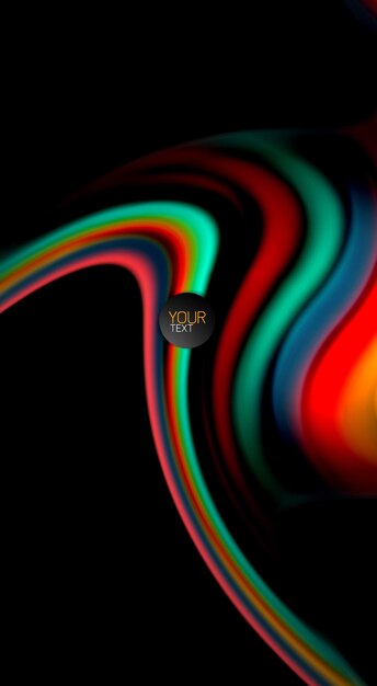 Abstract wave lines fluid rainbow style color stripes on black background Vector artistic illustration for presentation app wallpaper banner or poster