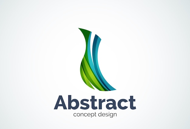 Abstract wave logo template smooth motion concept