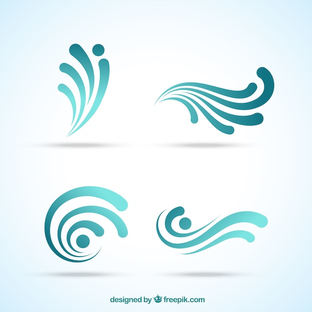 Vector abstract wave logos