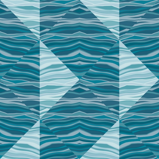 Abstract wave mosaic seamless pattern Hand drawn stripe tile endless wallpaper Abstract line ornament